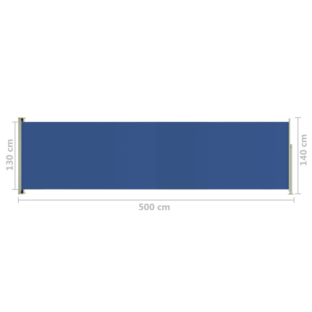 Sisäänvedettävä terassin sivumarkiisi 140x500 cm sininen - Sisustajankoti.fi