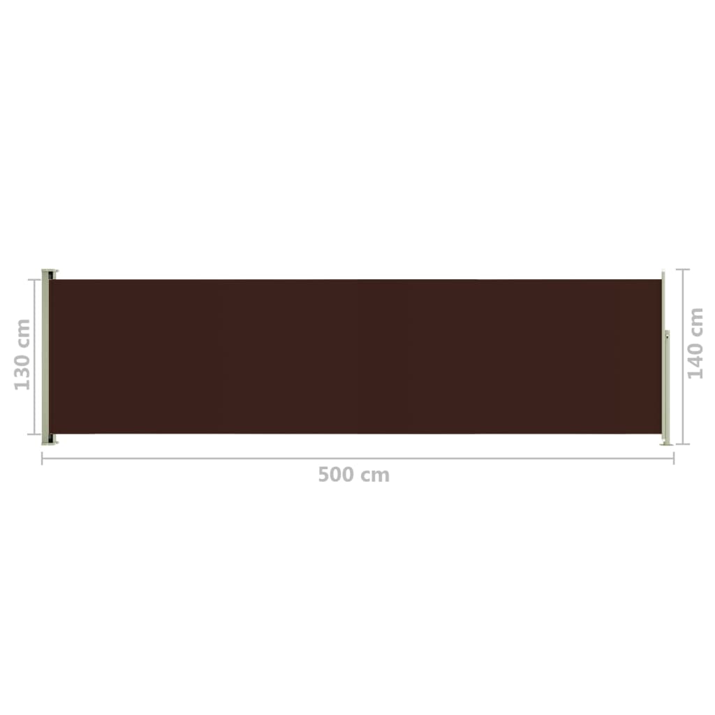 Sisäänvedettävä terassin sivumarkiisi 140x500 cm ruskea - Sisustajankoti.fi