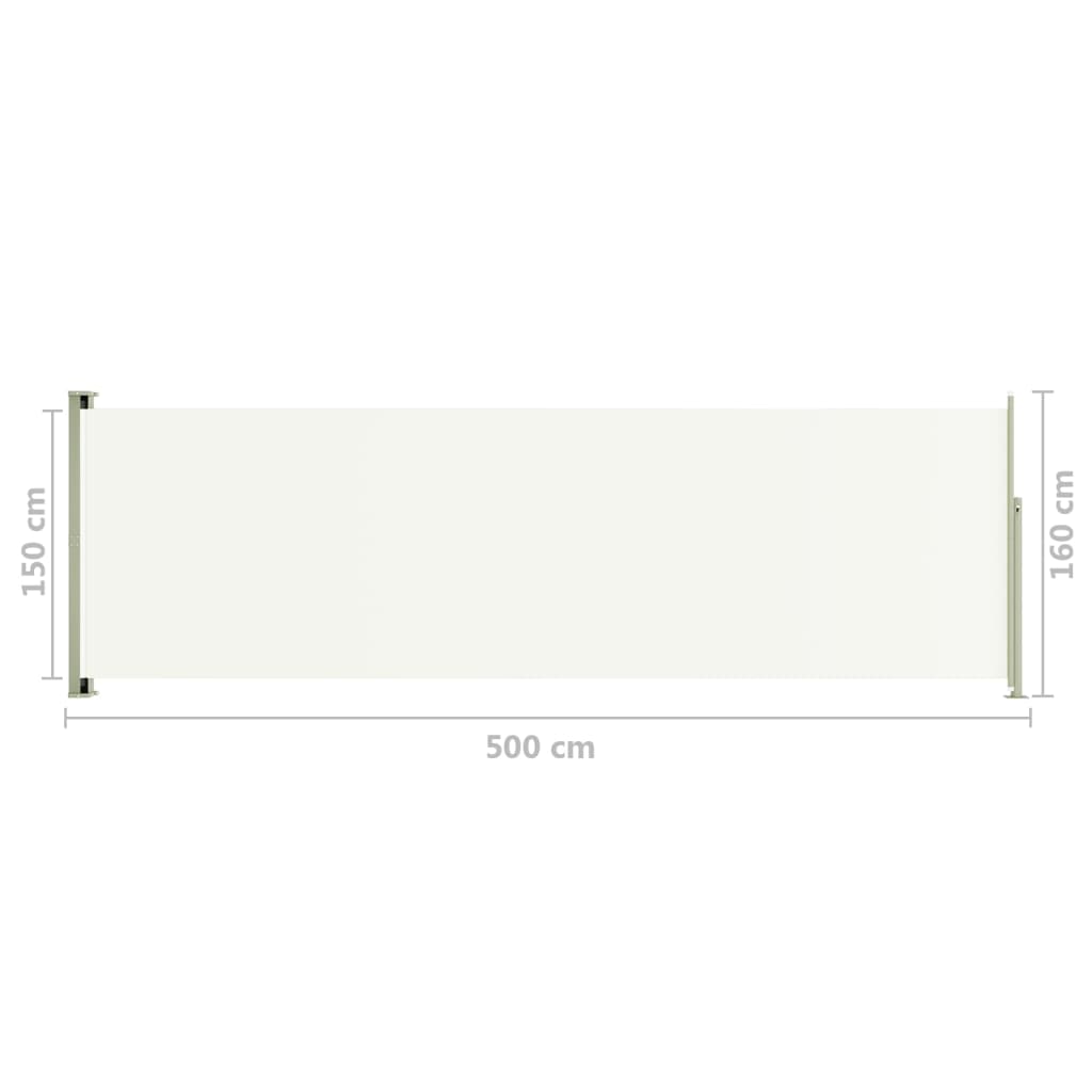 Sisäänvedettävä terassin sivumarkiisi 160x500 cm kerma - Sisustajankoti.fi