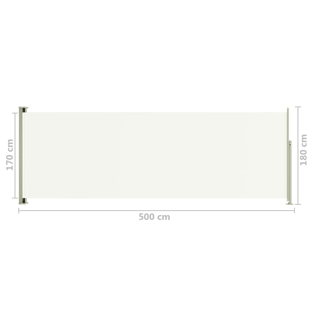 Sisäänvedettävä terassin sivumarkiisi 180x500 cm kerma - Sisustajankoti.fi