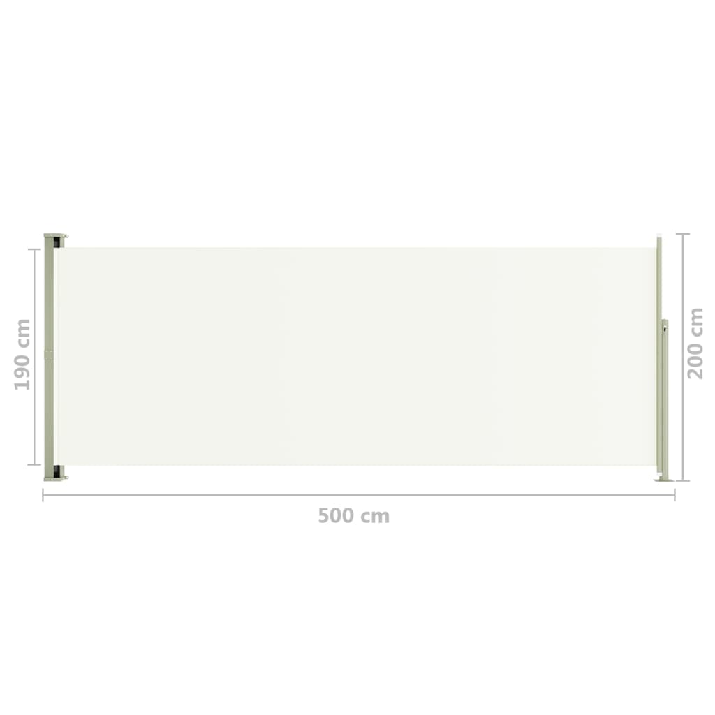 Sisäänvedettävä terassin sivumarkiisi 200x500 cm kerma - Sisustajankoti.fi