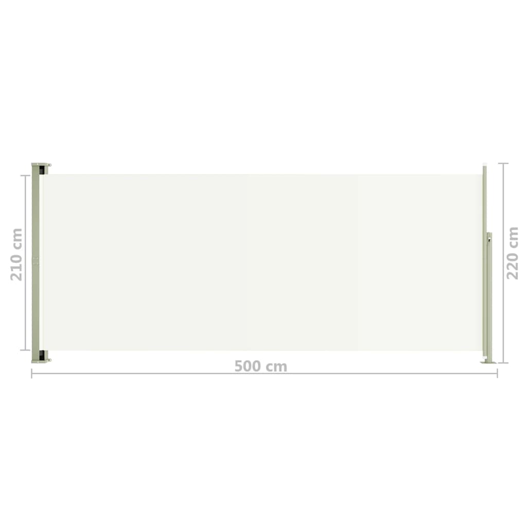 Sisäänvedettävä terassin sivumarkiisi 220x500 cm kerma - Sisustajankoti.fi