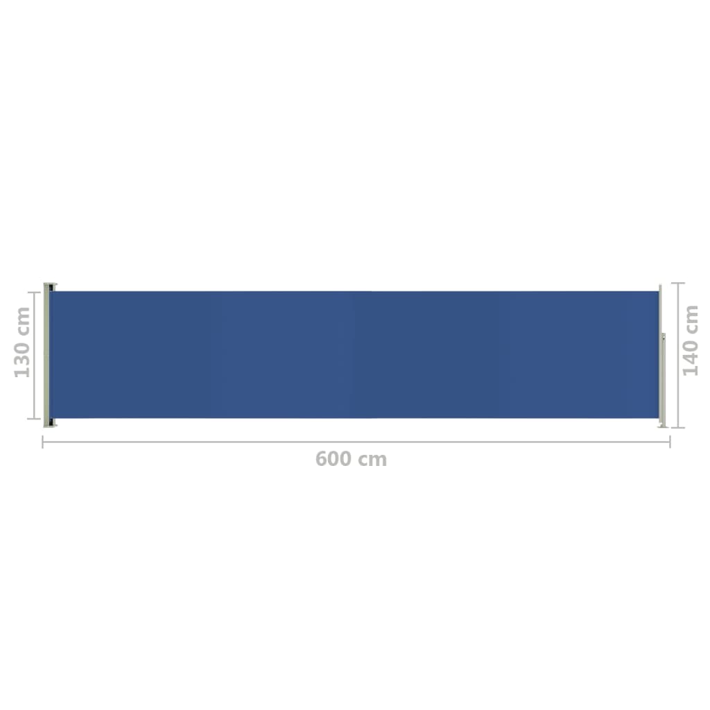 Sisäänvedettävä terassin sivumarkiisi 140x600 cm sininen - Sisustajankoti.fi
