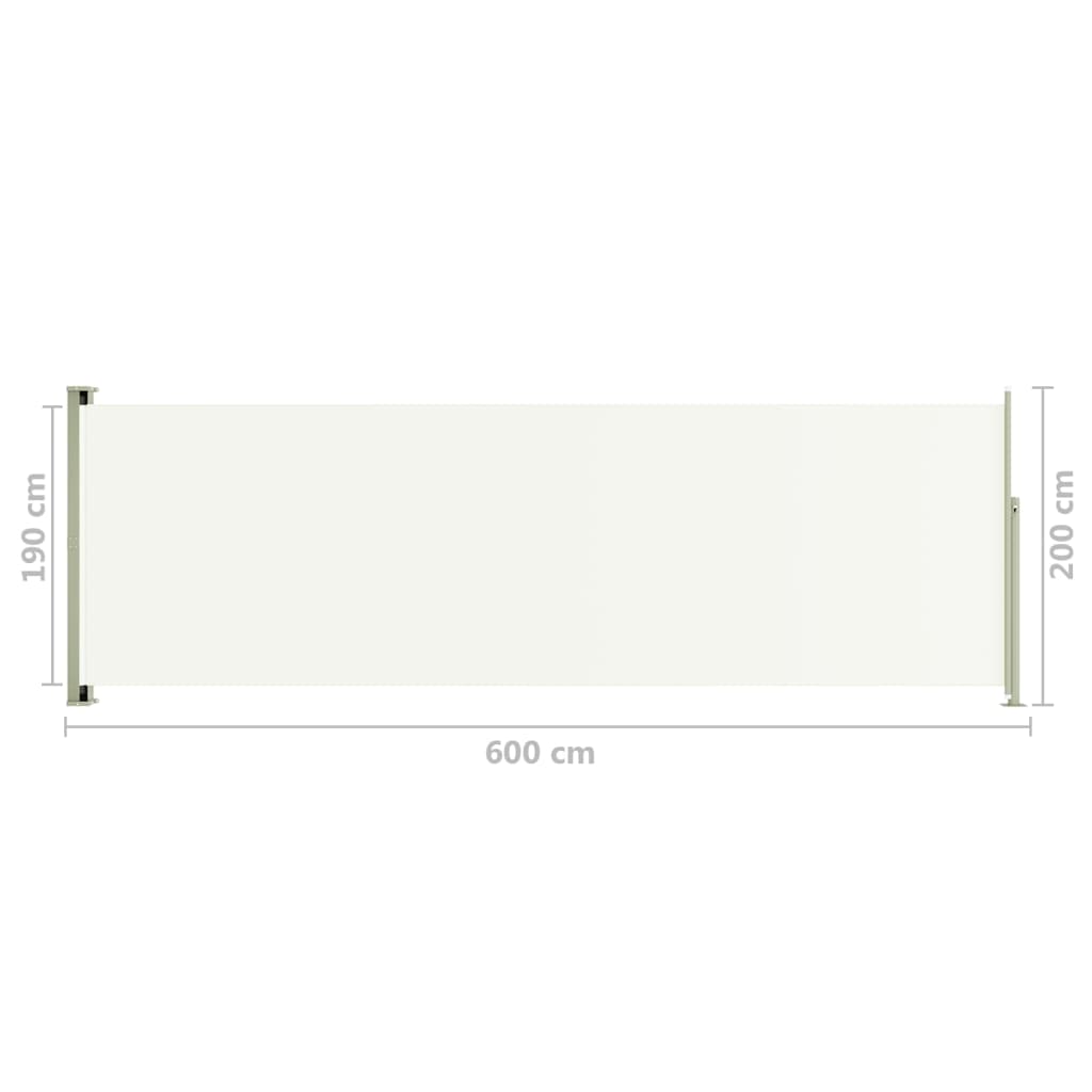 Terassin sisäänvedettävä sivumarkiisi 200x600 cm kerma - Sisustajankoti.fi