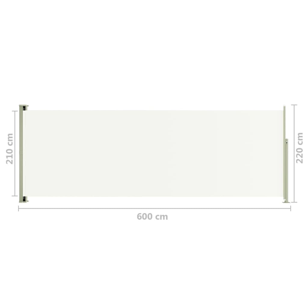 Sisäänvedettävä terassin sivumarkiisi 220x600 cm kerma - Sisustajankoti.fi