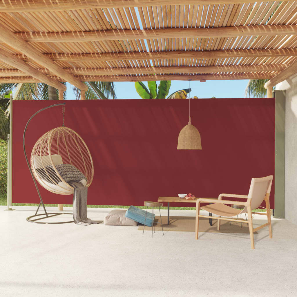 Sisäänvedettävä terassin sivumarkiisi 220x600 cm punainen - Sisustajankoti.fi