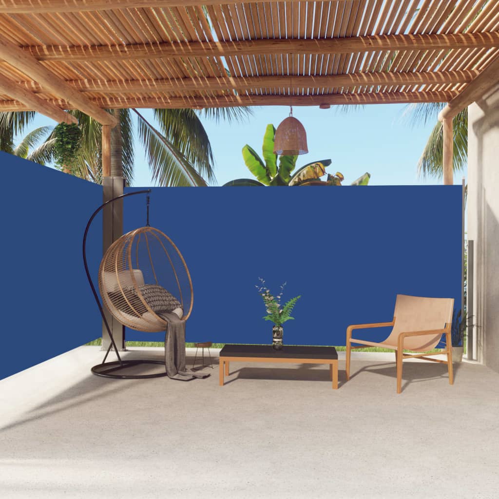 Sisäänvedettävä sivumarkiisi sininen 180x600 cm - Sisustajankoti.fi