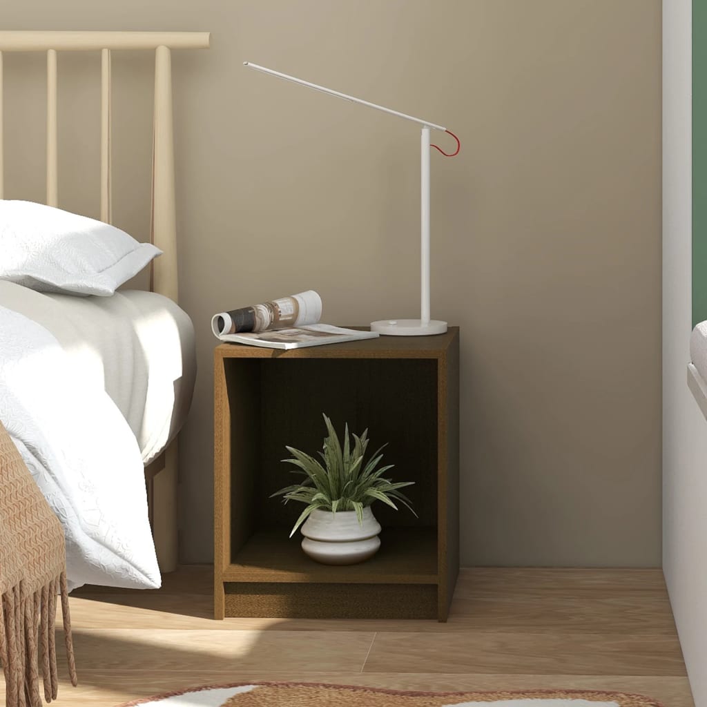 Yöpöydät 2 kpl hunajanruskea 35,5x33,5x41,5 cm täysi mänty - Sisustajankoti.fi
