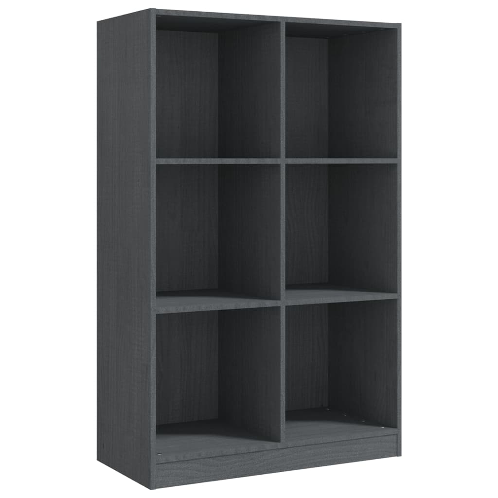 Kirjahylly harmaa 70x33x110 cm täysi mänty - Sisustajankoti.fi