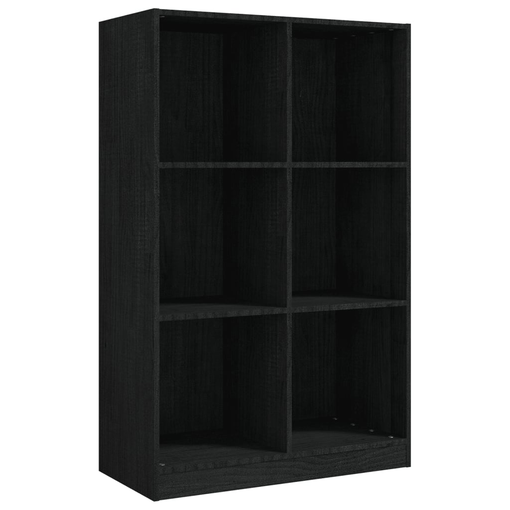 Kirjahylly musta 70x33x110 cm täysi mänty - Sisustajankoti.fi