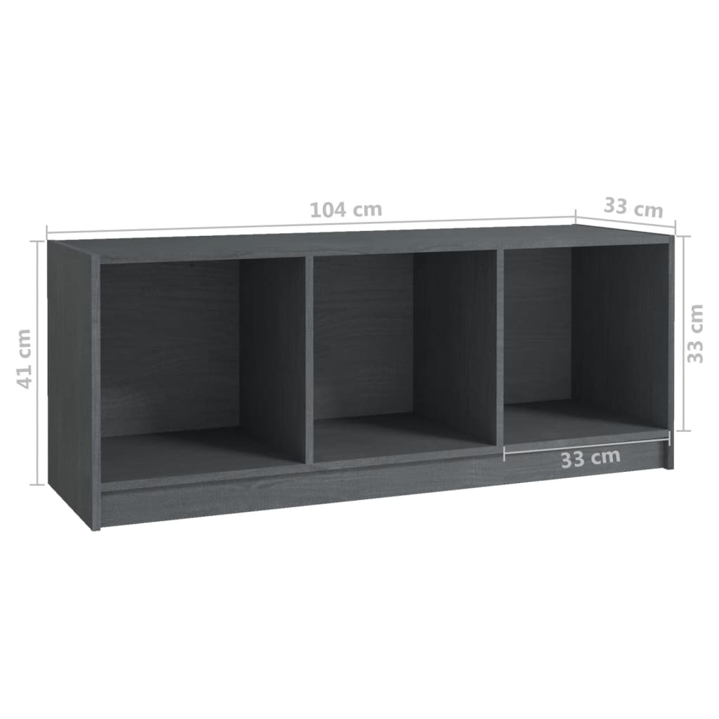 TV-taso harmaa 104x33x41 cm täysi mänty - Sisustajankoti.fi