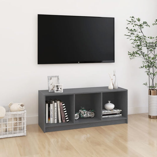 TV-taso harmaa 104x33x41 cm täysi mänty - Sisustajankoti.fi