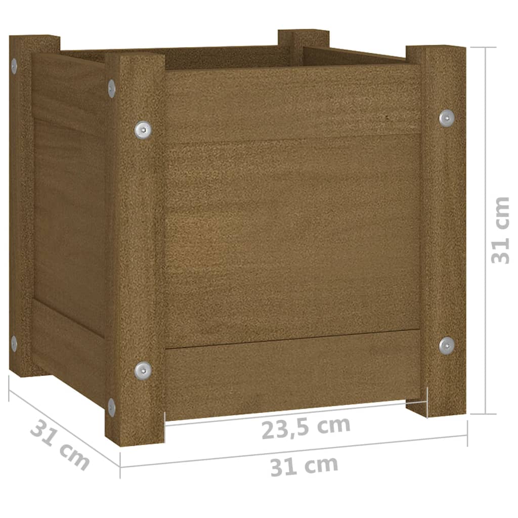 Puutarhan kukkalaatikot 2 kpl hunajanruskea 31x31x31 cm mänty - Sisustajankoti.fi