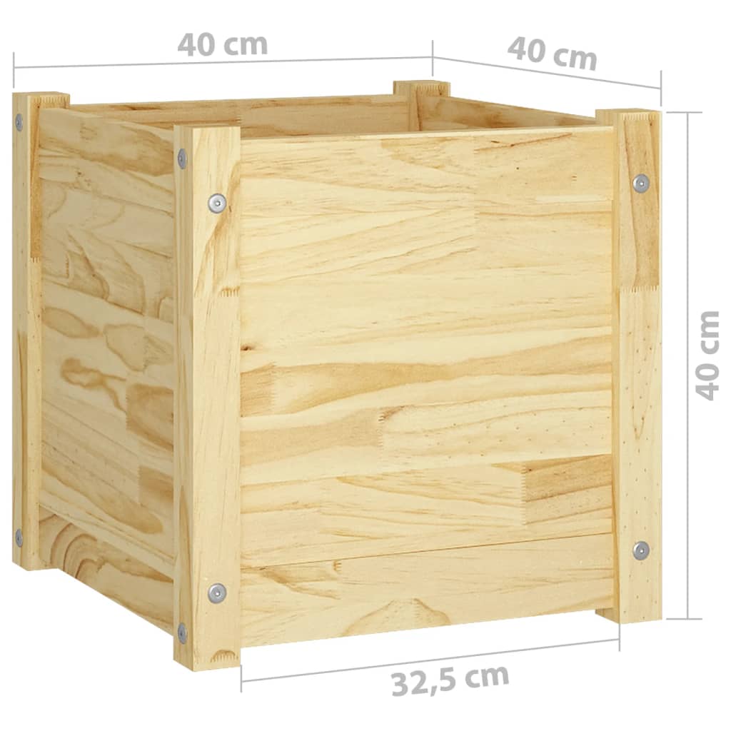 Puutarhan kukkalaatikot 2 kpl 40x40x40 cm täysi mänty - Sisustajankoti.fi