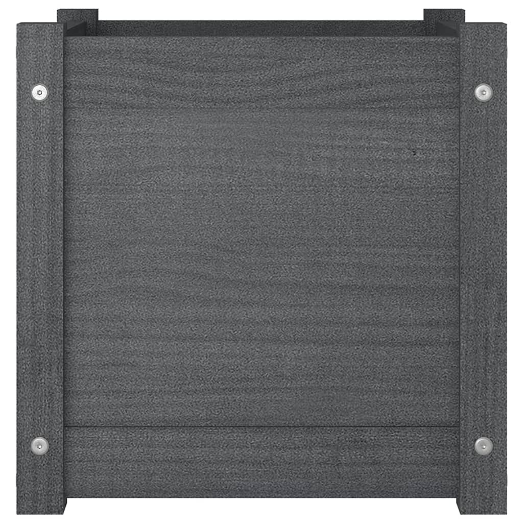 Puutarhan kukkalaatikot 2 kpl harmaa 40x40x40 cm täysi mänty - Sisustajankoti.fi