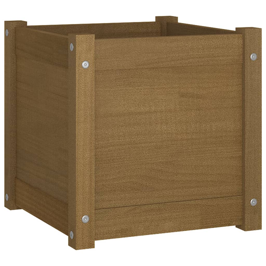 Puutarhan kukkalaatikko hunajanruskea 40x40x40 cm täysi mänty - Sisustajankoti.fi