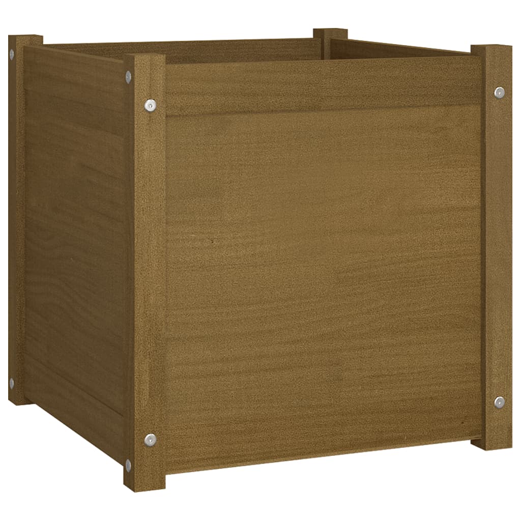 Puutarhan kukkalaatikot 2 kpl hunajanruskea 50x50x50 cm mänty - Sisustajankoti.fi