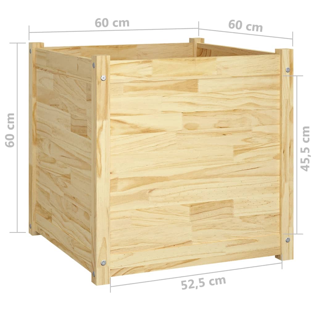 Puutarhan kukkalaatikot 2 kpl 60x60x60 cm täysi mänty - Sisustajankoti.fi
