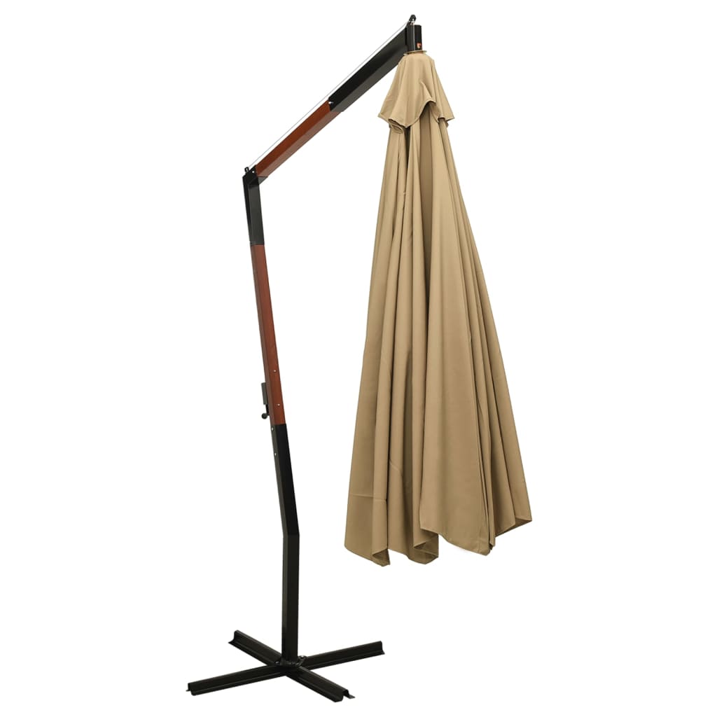 Riippuva aurinkovarjo puurunko 350 cm taupe - Sisustajankoti.fi