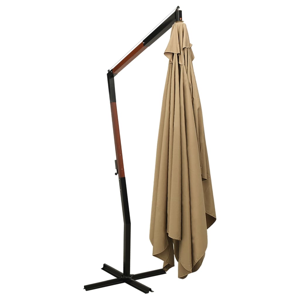 Riippuva aurinkovarjo puurunko 300 cm taupe - Sisustajankoti.fi