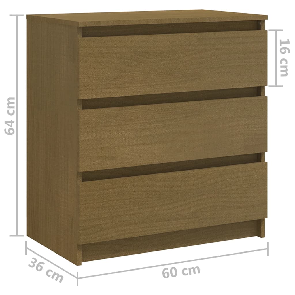 Yöpöydät 2 kpl hunajanruskea 60x36x64 cm täysi mänty - Sisustajankoti.fi
