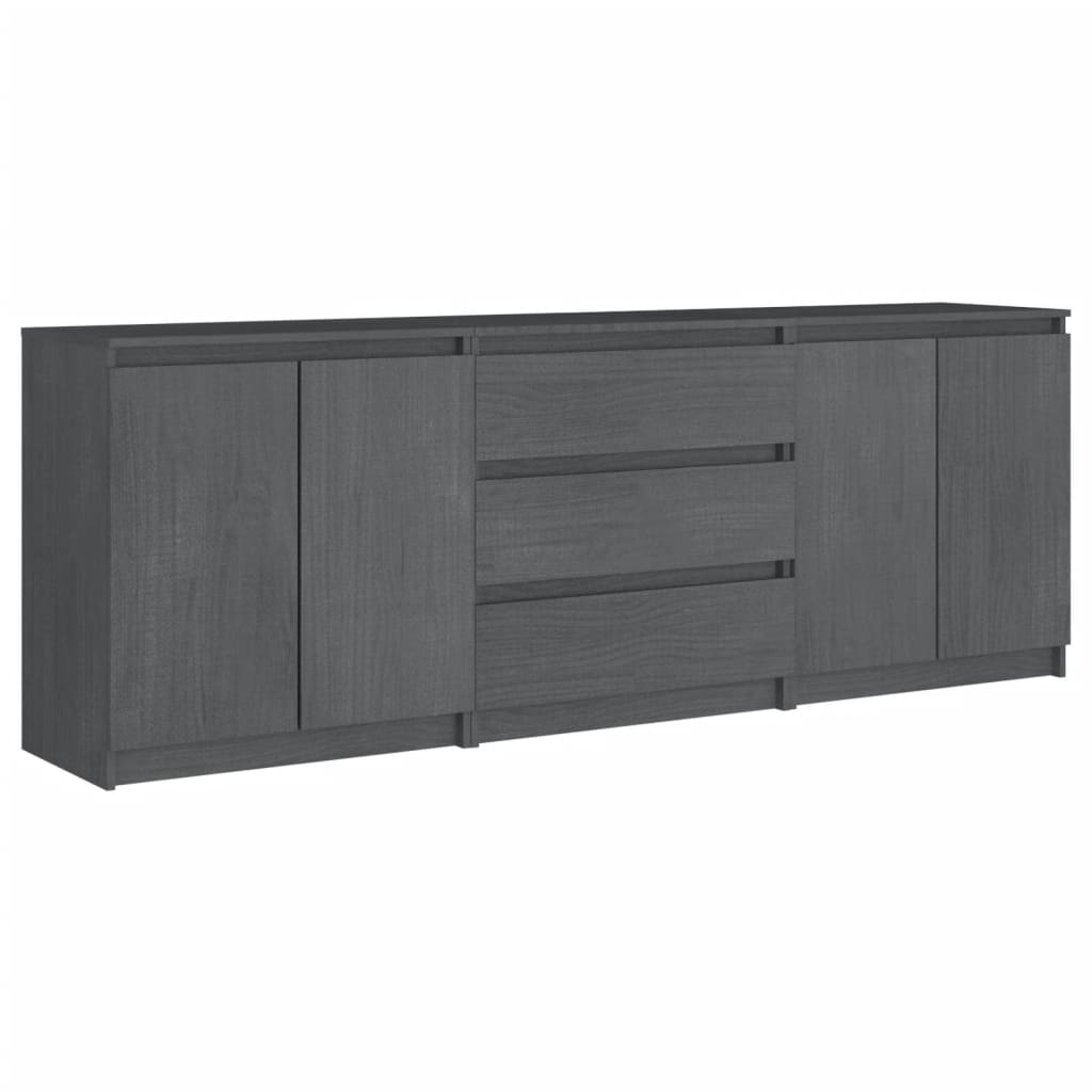 Sivukaappi harmaa 180x36x65 cm täysi mänty - Sisustajankoti.fi