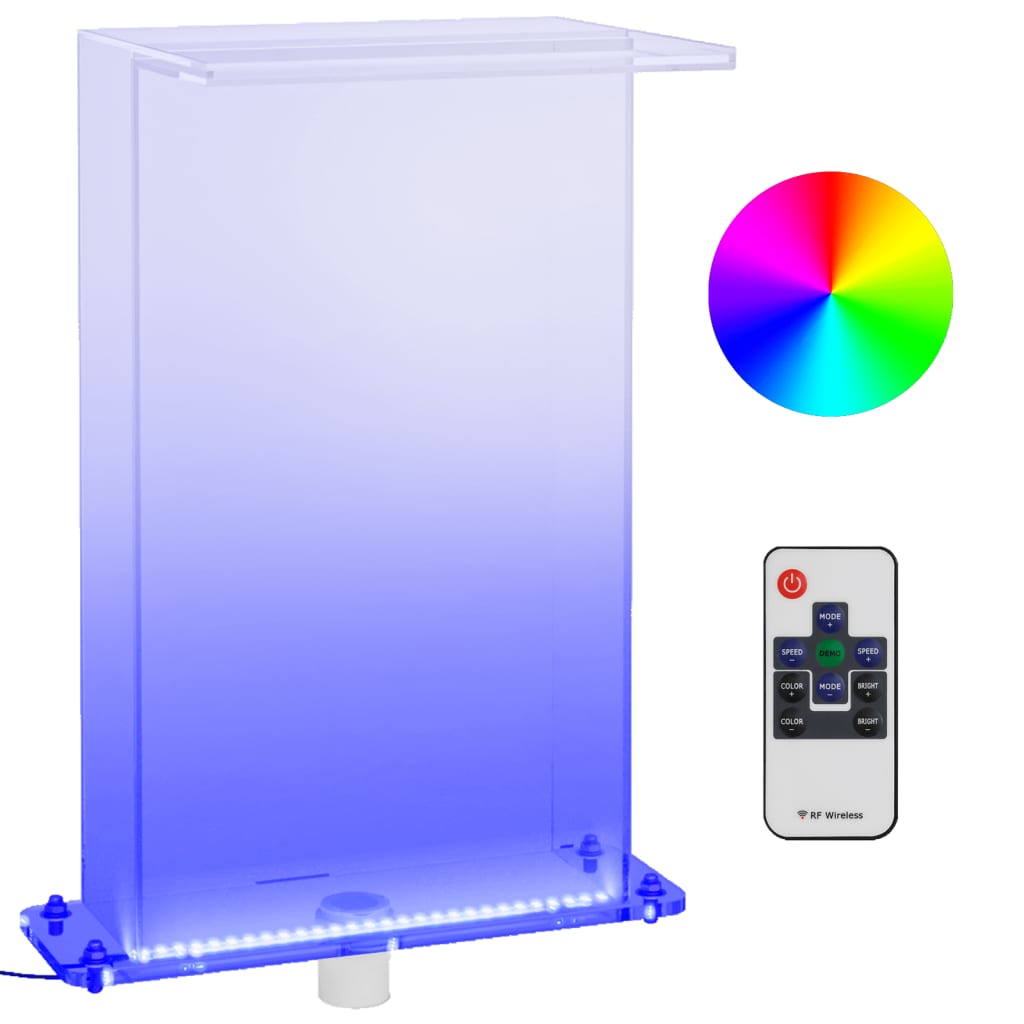 Uima-altaan suihkulähde RGB LED-valoilla akryyli 51 cm - Sisustajankoti.fi