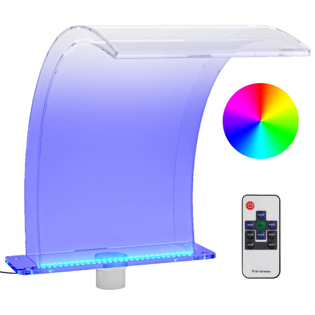Uima-altaan suihkulähde RGB LED-valoilla akryyli 50 cm - Sisustajankoti.fi