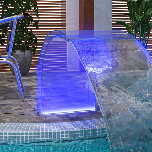 Uima-altaan suihkulähde RGB LED-valoilla akryyli 50 cm - Sisustajankoti.fi