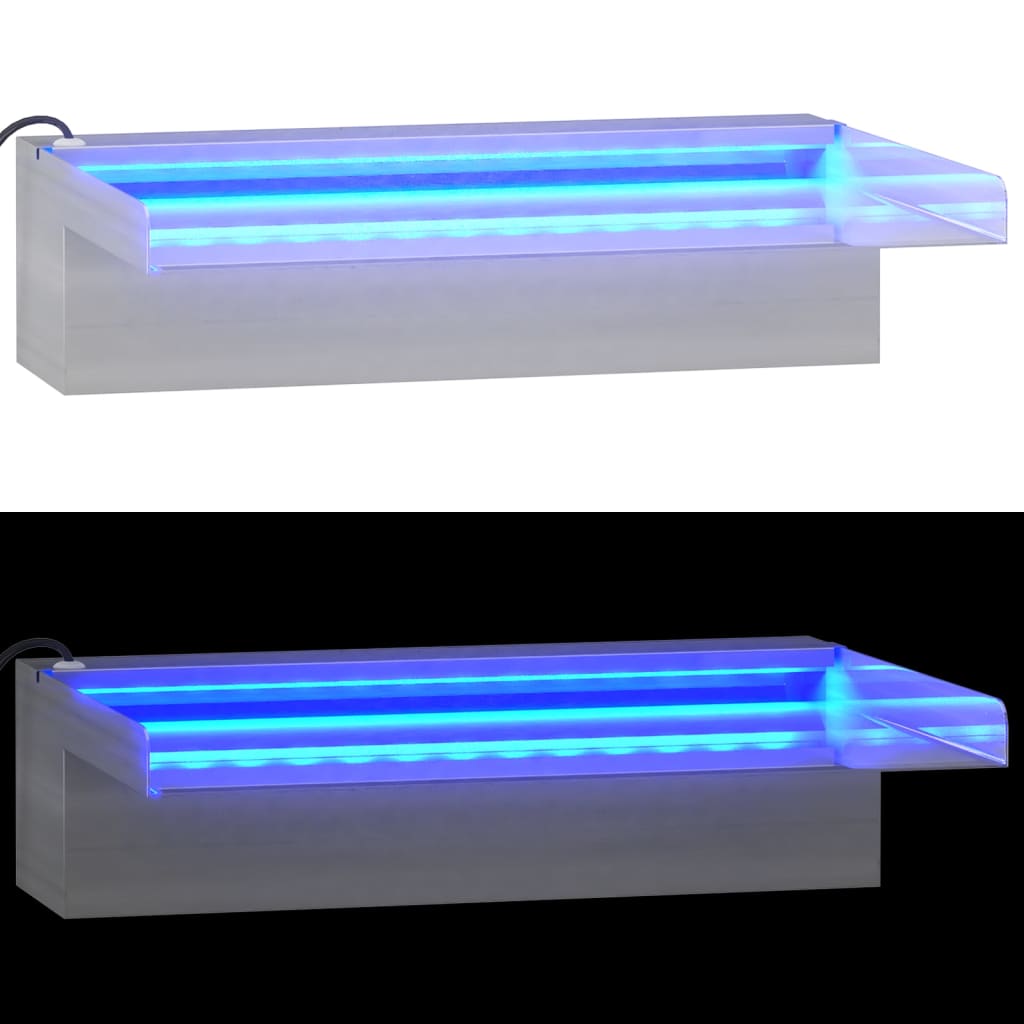 Vesiputous RGB LED-valoilla ruostumaton teräs 30 cm - Sisustajankoti.fi
