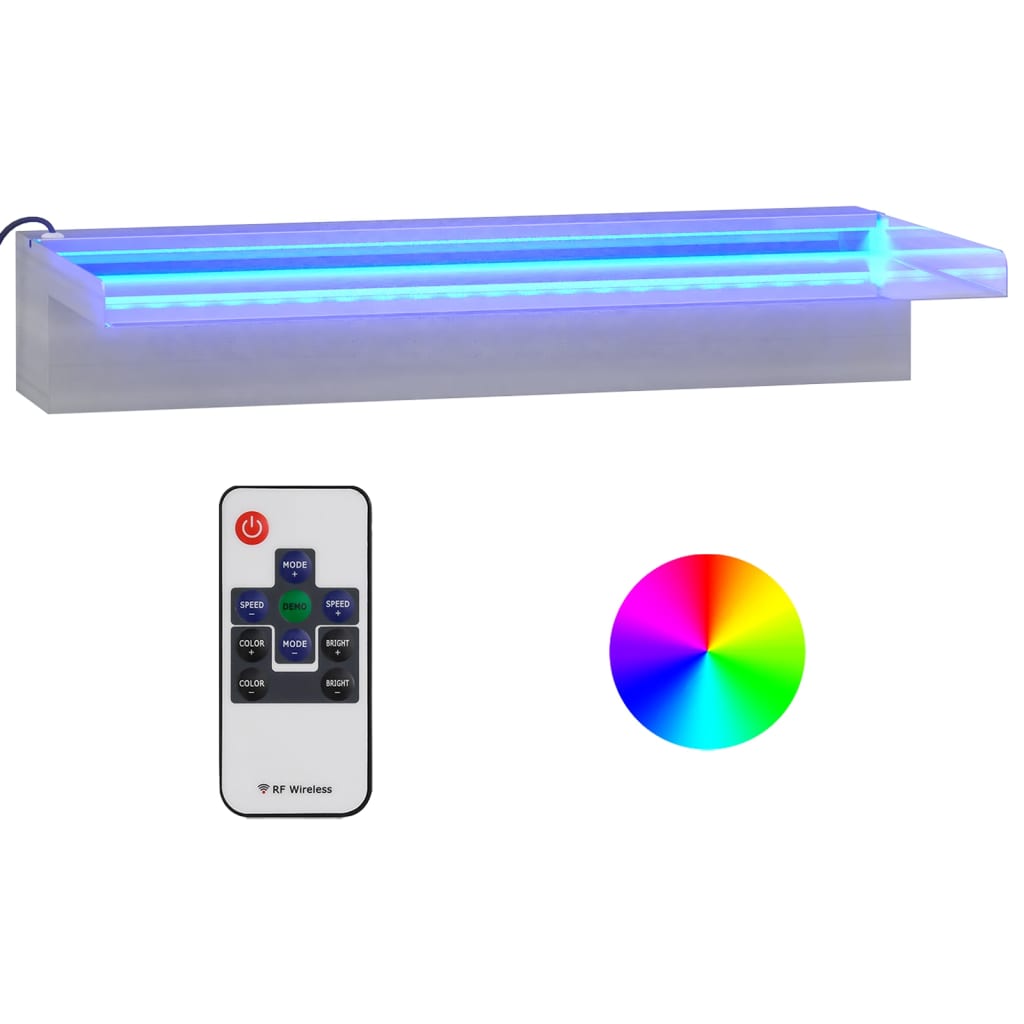 Vesiputous RGB LED-valoilla ruostumaton teräs 45 cm - Sisustajankoti.fi
