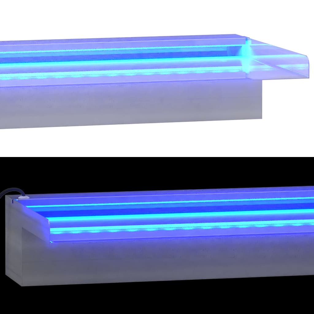 Vesiputous RGB LED-valoilla ruostumaton teräs 45 cm - Sisustajankoti.fi