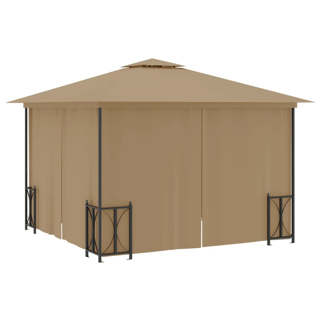 Huvimaja sivuseinillä ja tuplakatolla 3x3 m taupe - Sisustajankoti.fi