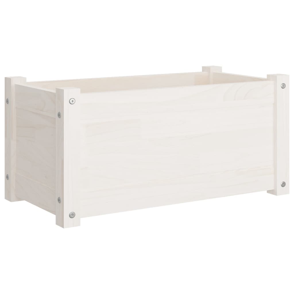 Puutarhan kukkalaatikot 2 kpl valkoinen 60x31x31 cm täysi mänty - Sisustajankoti.fi