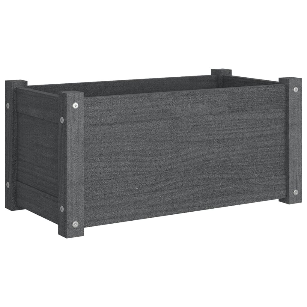 Puutarhan kukkalaatikko harmaa 60x31x31 cm täysi mänty - Sisustajankoti.fi