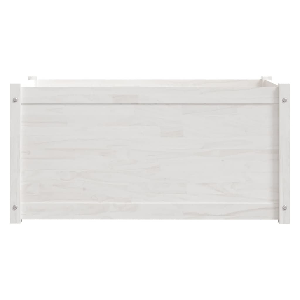 Puutarhan kukkalaatikko valkoinen 100x50x50 cm täysi mänty - Sisustajankoti.fi