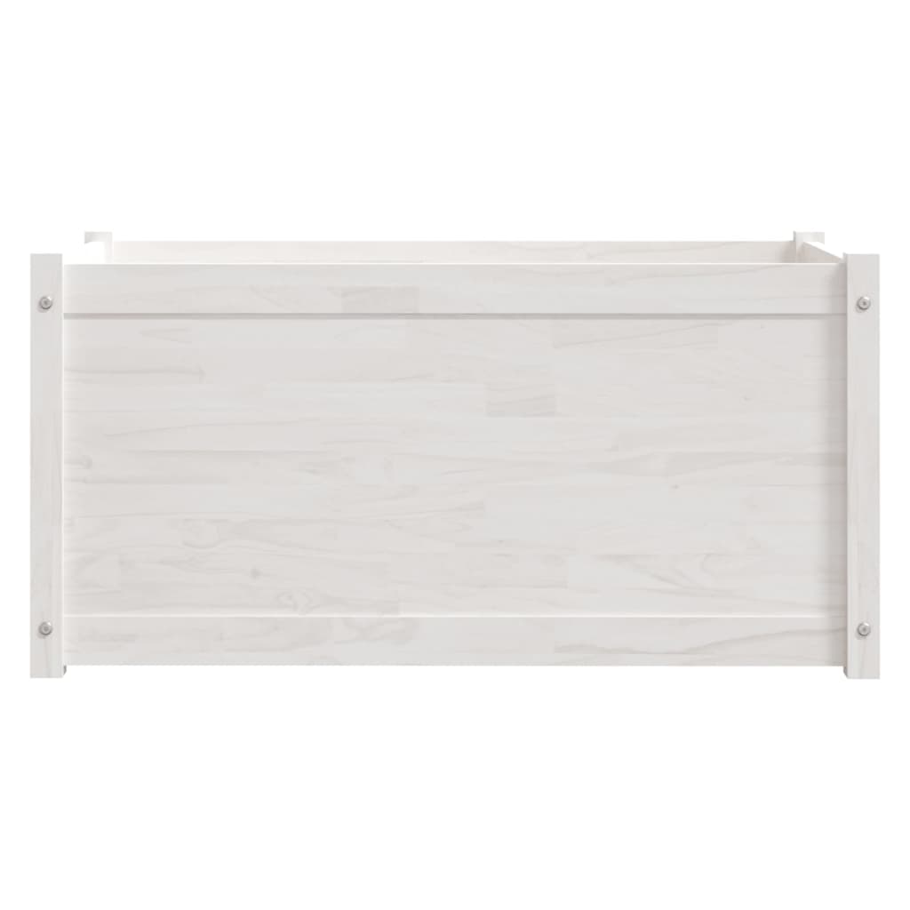 Puutarhan kukkalaatikko valkoinen 100x50x50 cm täysi mänty - Sisustajankoti.fi