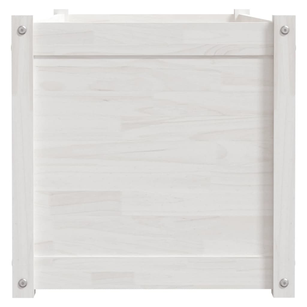Puutarhan kukkalaatikot 2 kpl valkoinen 100x50x50cm täysi mänty - Sisustajankoti.fi