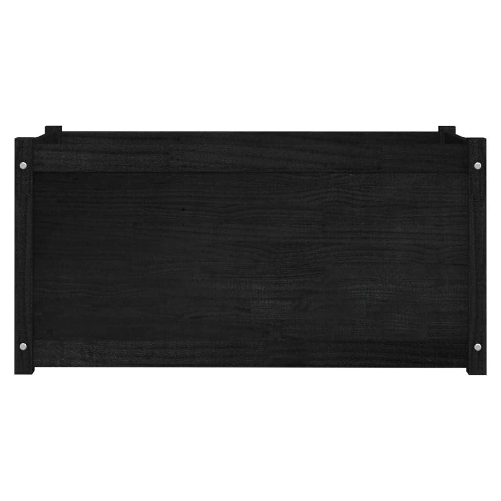 Puutarhan kukkalaatikot 2 kpl musta 100x50x50 cm täysi mänty - Sisustajankoti.fi