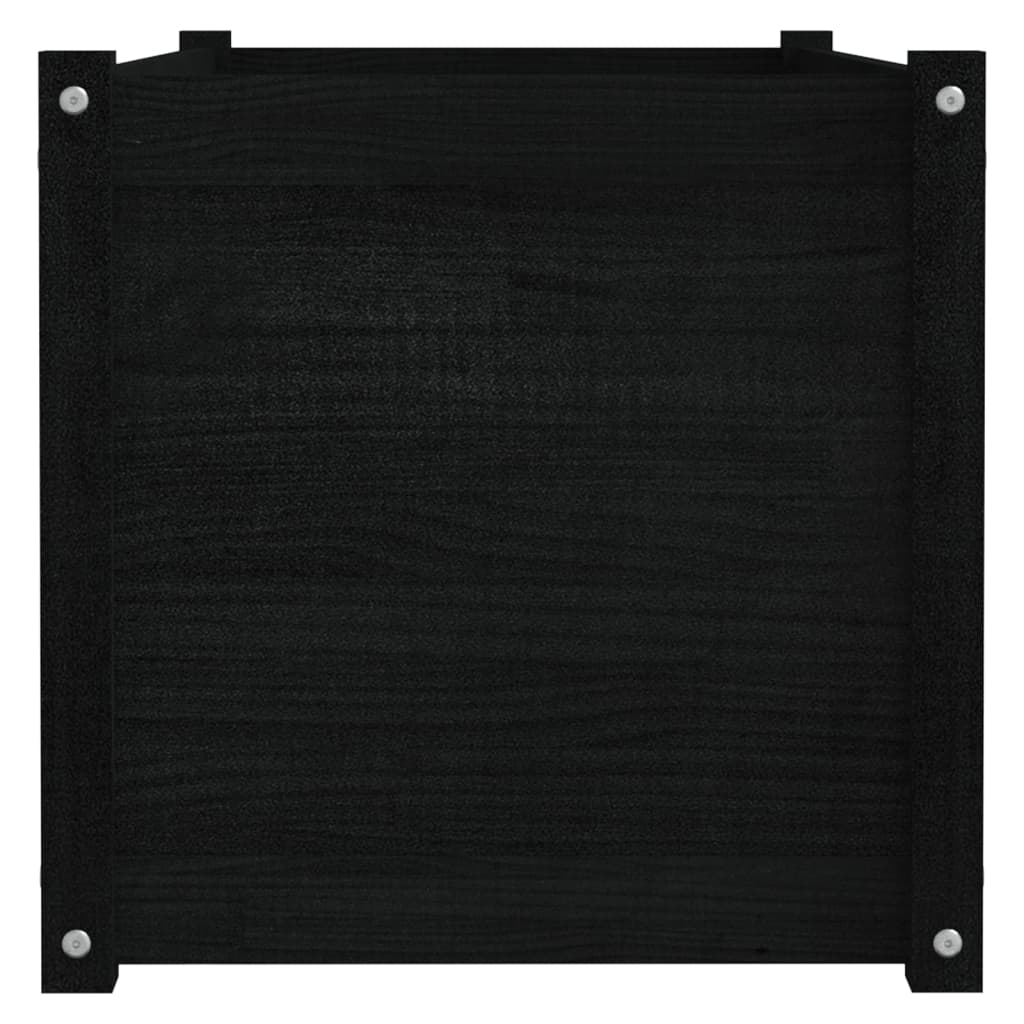 Puutarhan kukkalaatikot 2 kpl musta 100x50x50 cm täysi mänty - Sisustajankoti.fi