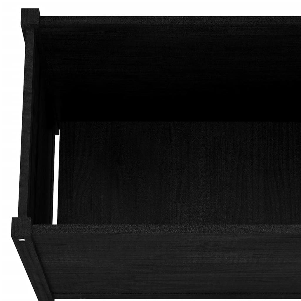 Puutarhan kukkalaatikko musta 100x50x70 cm täysi mänty - Sisustajankoti.fi