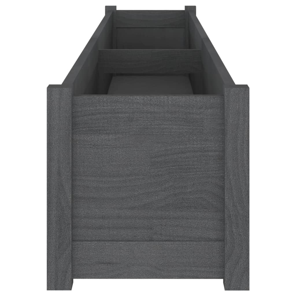 Puutarhan kukkalaatikot 2 kpl harmaa 200x31x31 cm täysi mänty - Sisustajankoti.fi