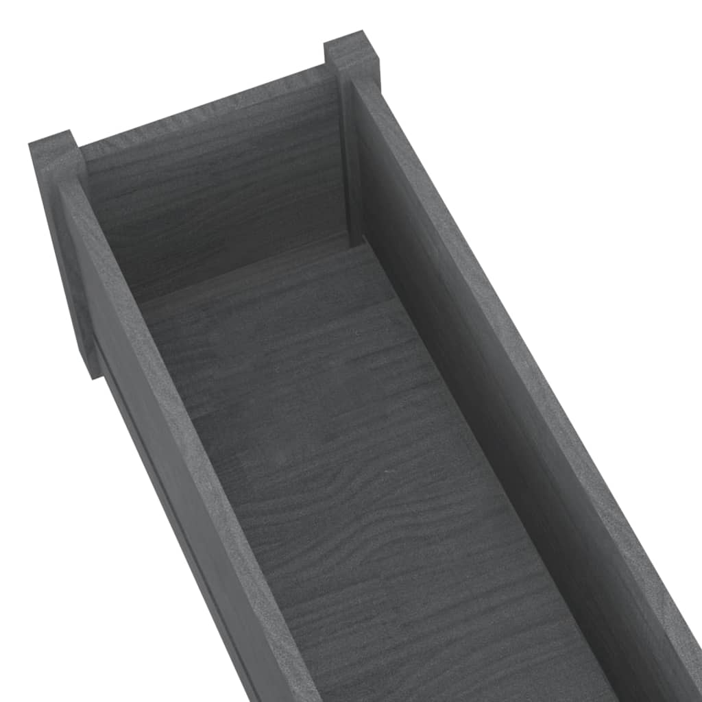 Puutarhan kukkalaatikot 2 kpl harmaa 200x31x31 cm täysi mänty - Sisustajankoti.fi