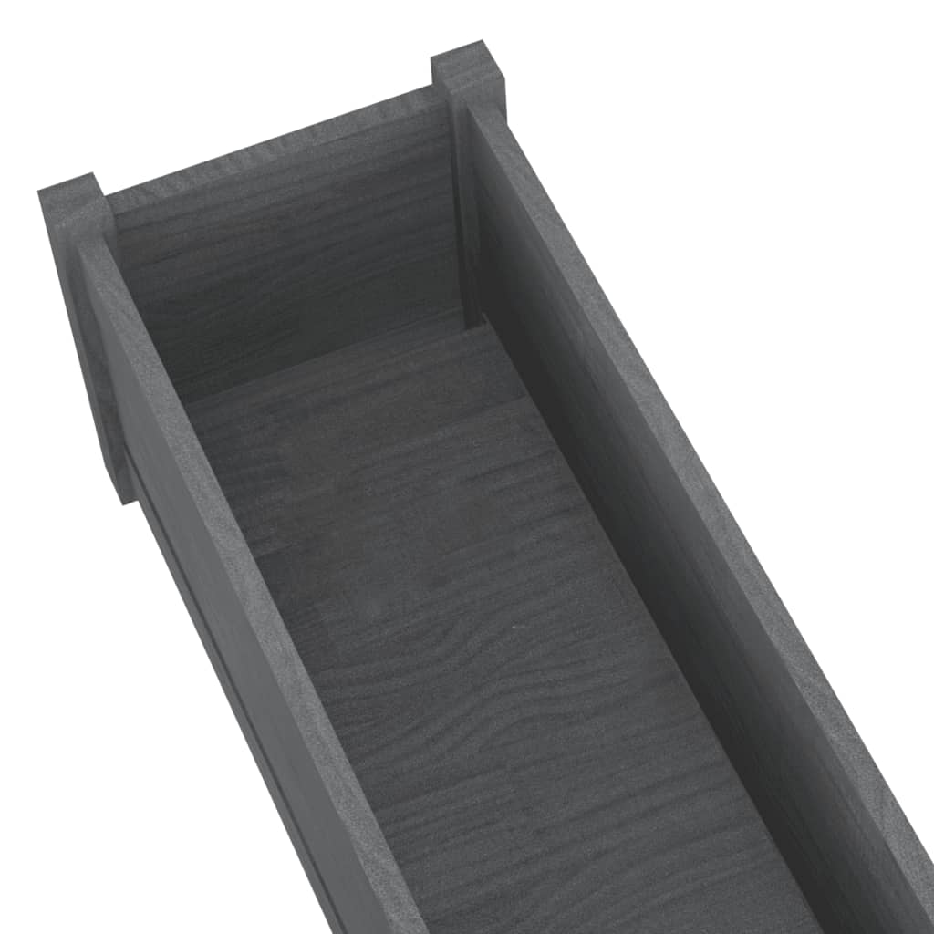 Puutarhan kukkalaatikot 2 kpl harmaa 200x31x31 cm täysi mänty - Sisustajankoti.fi