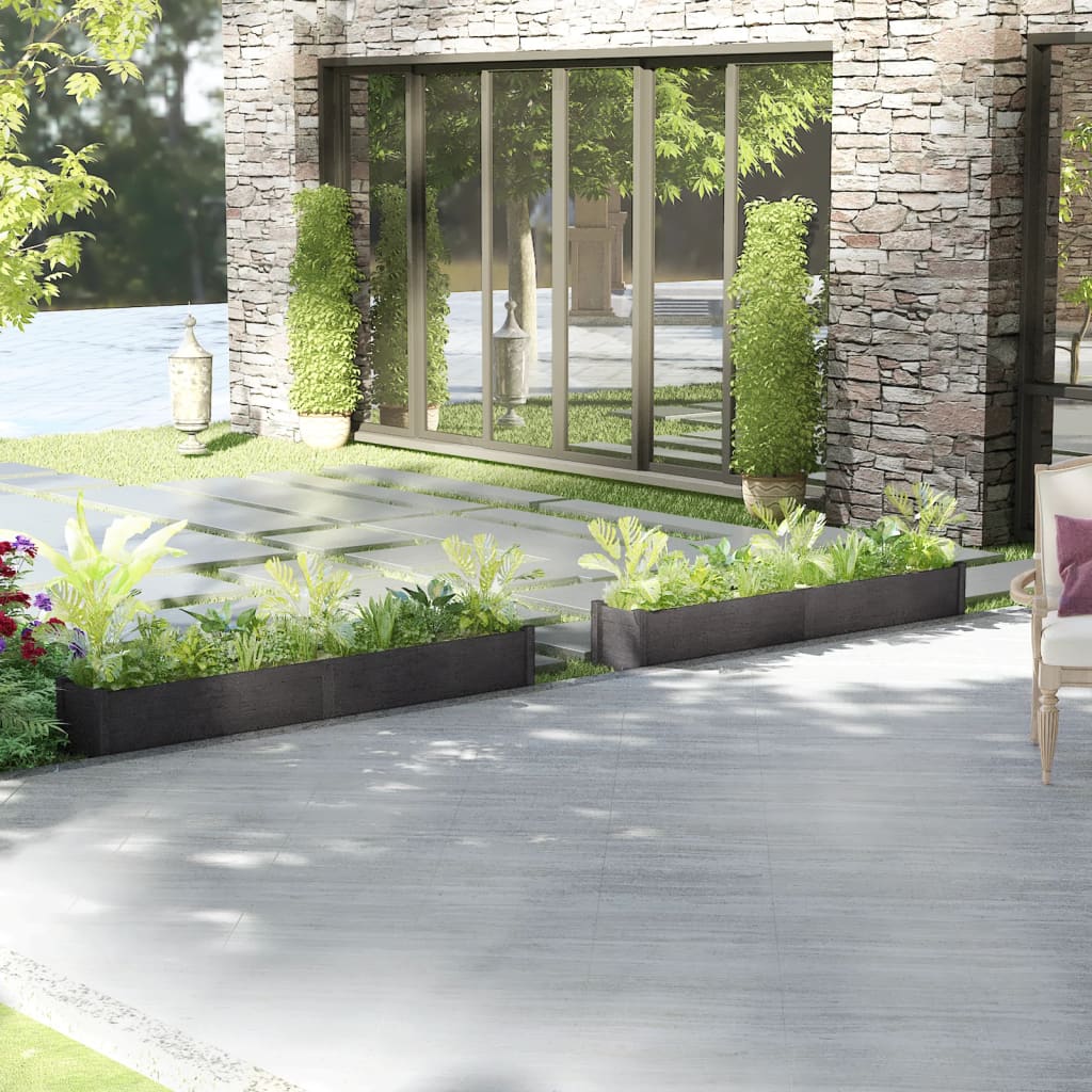 Puutarhan kukkalaatikot 2 kpl harmaa 200x31x31 cm täysi mänty - Sisustajankoti.fi