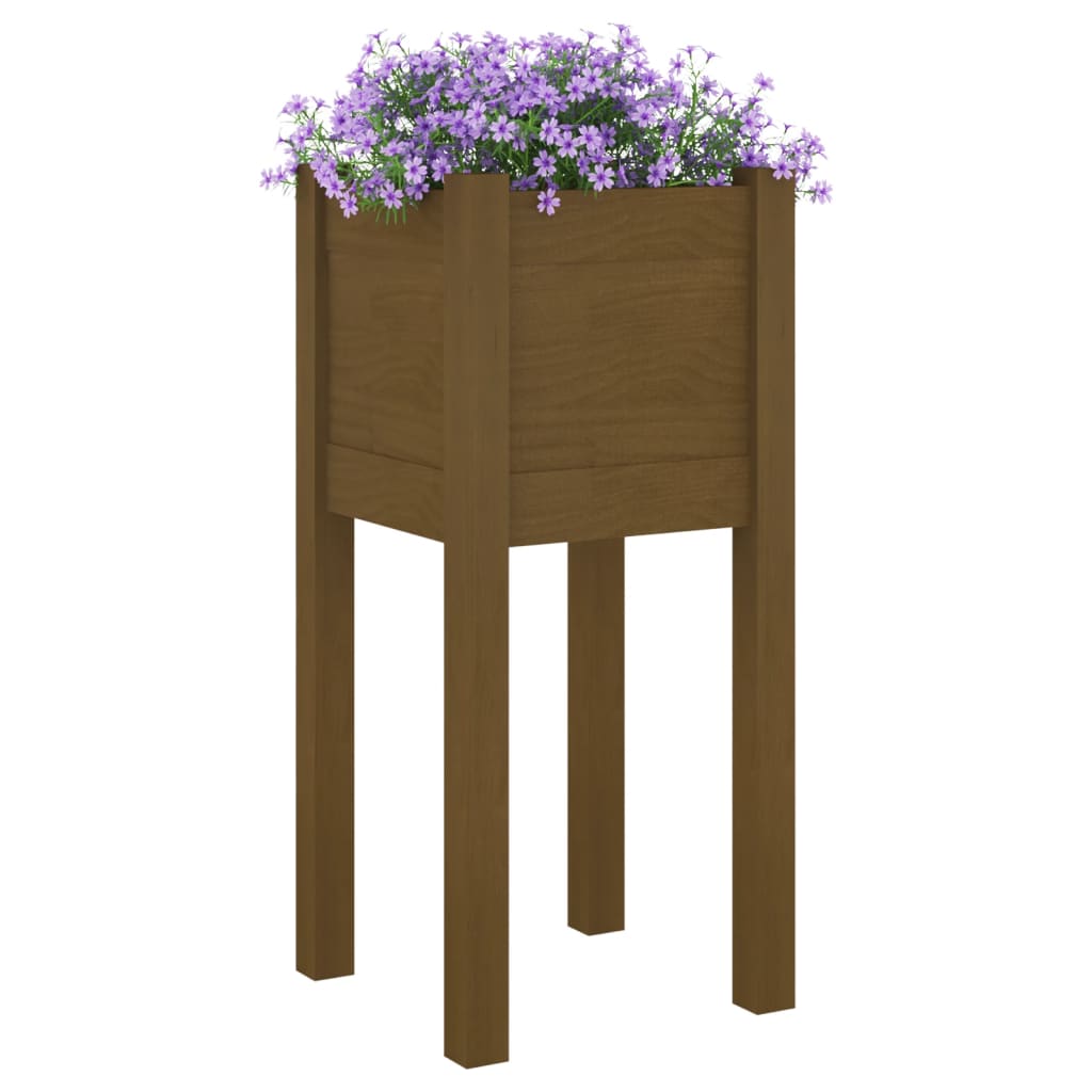 Puutarhan kukkalaatikot 2 kpl hunajanruskea 31x31x70 cm mänty - Sisustajankoti.fi