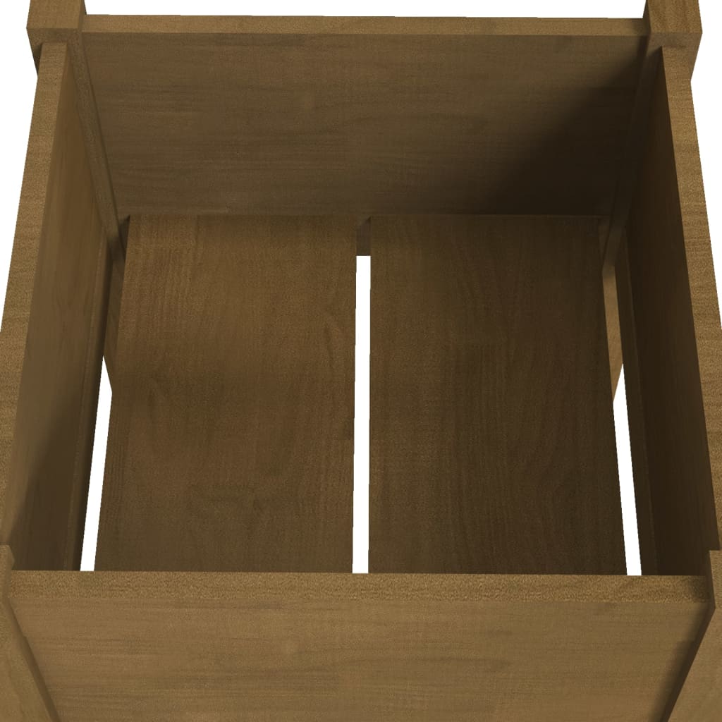 Puutarhan kukkalaatikko hunajanruskea 50x50x70 cm täysi mänty - Sisustajankoti.fi