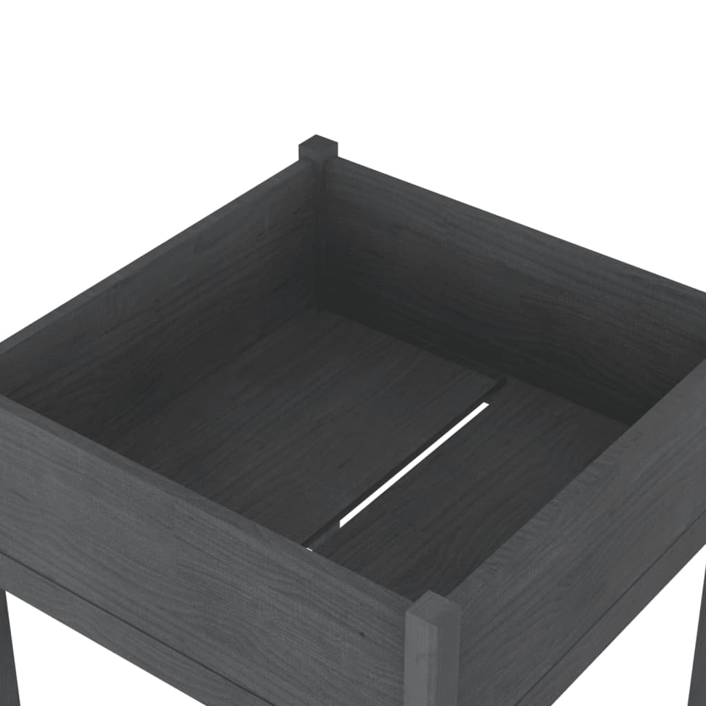 Puutarhan kukkalaatikko harmaa 70x70x70cm täysi mänty - Sisustajankoti.fi