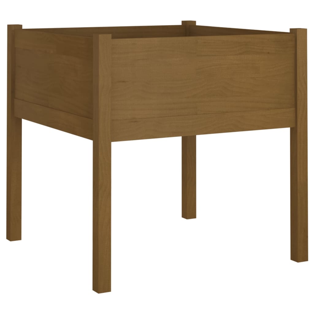 Puutarhan kukkalaatikko hunajanruskea 70x70x70 cm täysi mänty - Sisustajankoti.fi