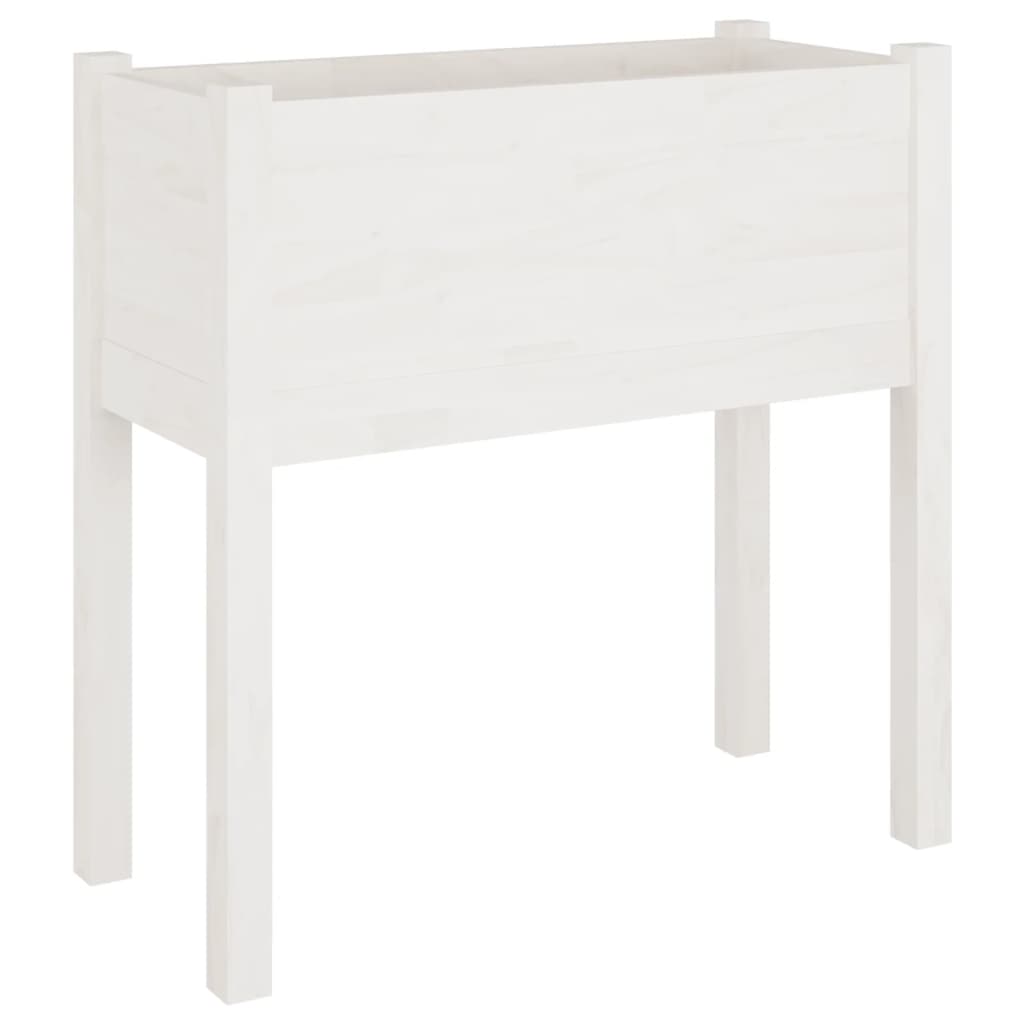 Puutarhan kukkalaatikko valkoinen 70x31x70cm täysi mänty - Sisustajankoti.fi